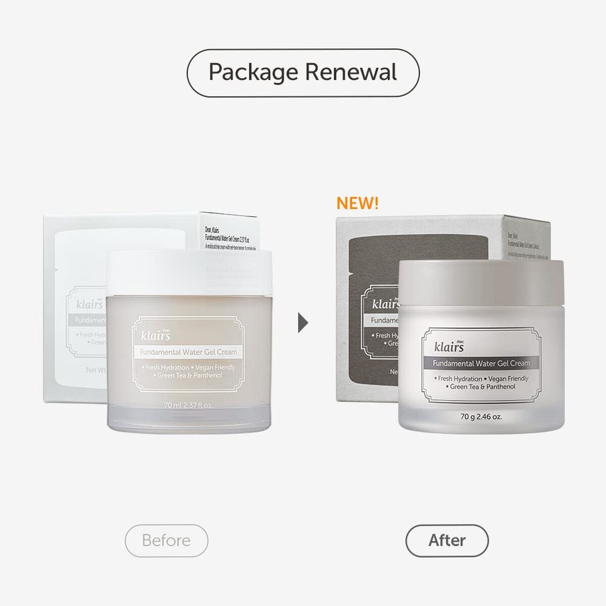 Day Cream Klairs Fundamental Water 70 g